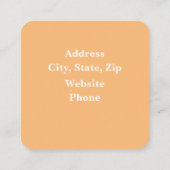 Oranje Zinnia Waterverf Flower Vierkante Visitekaartje (Achterkant)