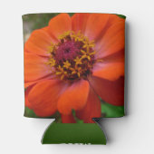 Oranje Zinnia Wilde Natuur Floral Blikjeskoeler (Achterkant)