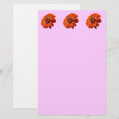 Oranje Zinnia Wilde Natuur Floral Briefpapier (Voorkant / Achterkant)