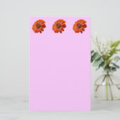 Oranje Zinnia Wilde Natuur Floral Briefpapier (Staand voorkant)