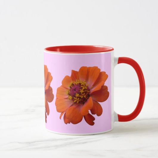 Oranje Zinnia Wilde Natuur Floral Mok (Rechts)