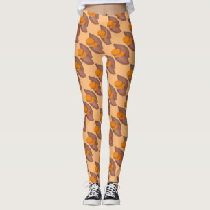 Oranje zoete aardappel Yam Koking Foodie Leggings