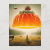 Oranje zoete traktatie in de zuivelweide surrealis briefkaart (Voorkant)