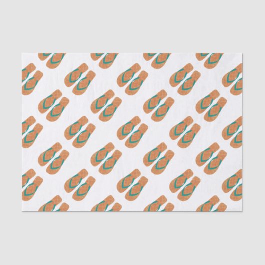 Oranje Zomer Beach Party Teenslippers Gift Tissue Tissuepapier (Voorkant)