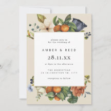 Oranje zomer bloemen botanische boho bruiloft