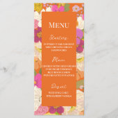 Oranje zomer bloementuin bruiloft menu (Voorkant)