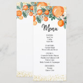 Oranje Zomer Bruiloft Menu Kaart (Voorkant / Achterkant)