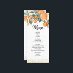 Oranje Zomer Bruiloft Menu Kaart<br><div class="desc">Winter Floral Wedding Menu Kaart</div>