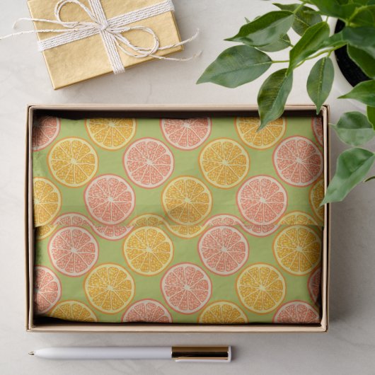 Oranje Zomer Groen Tissuepapier (Geschenk)