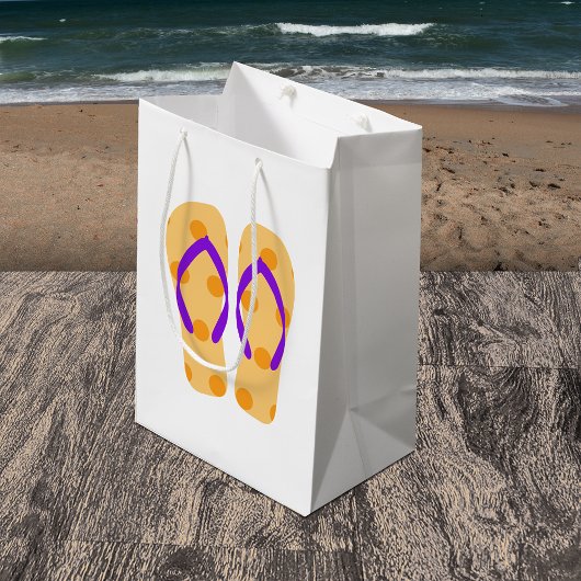 Oranje Zomer Strand Party Teenslippers Gift Bag Medium Cadeauzakje