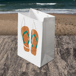 Oranje Zomer Strand Party Teenslippers Gift Bag Medium Cadeauzakje