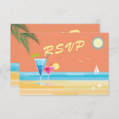 Oranje zomerbruiloft RSVP (Voorkant / Achterkant)