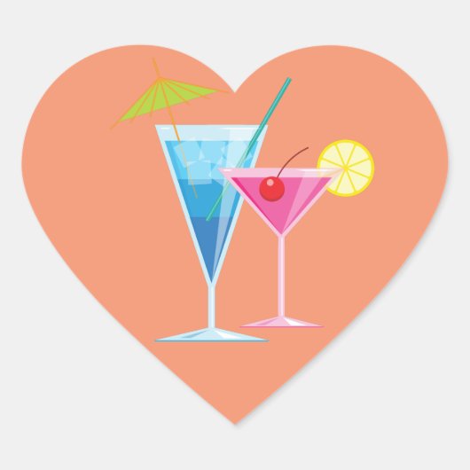 Oranje zomercocktail Sticker (Voorkant)