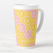 Oranje zomermosterd latte mok (Rechterhoek)