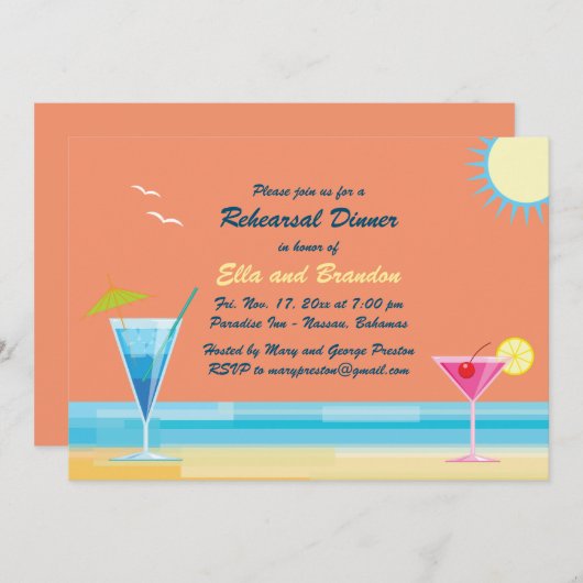 Oranje zomerrepetitie - uitnodiging (Voorkant / Achterkant)