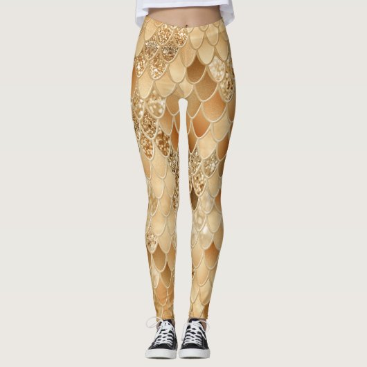 Oranje Zomerzeemeermin Schalen Glam #1 Leggings (Voorkant)