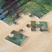 Oranje zon - Abstract schilderen Legpuzzel (Zijkant)