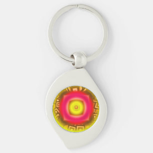 Oranje zon Abstract Sleutelhanger