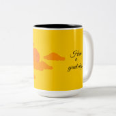 Oranje Zon in Gouden Lucht: Tweekleurige Koffiemok (Voorkant rechts)