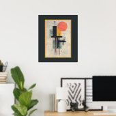 Oranje Zon Moderne Mid Century Art Poster (Thuiskantoor)