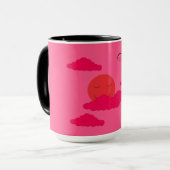 Oranje Zon plaatsen in de Rode Hemel Mok (Voorkant links)