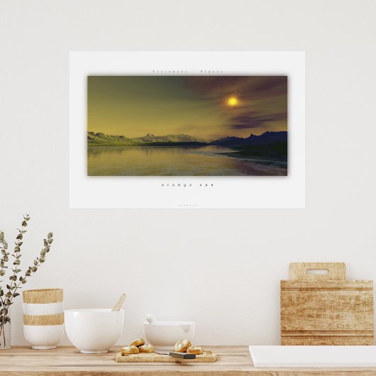 oranje zon poster (Keuken)