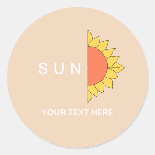Oranje Zon Sticker (Voorkant)