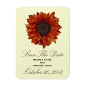 Oranje zonnebloem bewaar de datummagneet magneet (Verticaal)