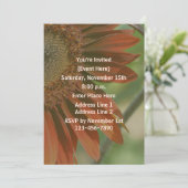 Oranje zonnebloem bloemblaadjes partij kaart (Staand voorkant)