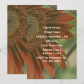 Oranje zonnebloem bloemblaadjes partij kaart (Voorkant / Achterkant)