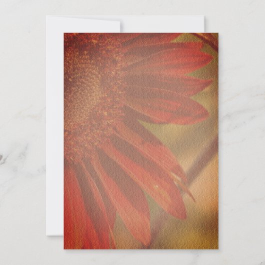 Oranje Zonnebloem Bloemen Huwelijk Save The Date (Achterkant)