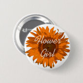 Oranje zonnebloem Bloemenmeisje Ronde Button 5,7 Cm (Voorkant /achterkant)