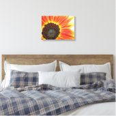 Oranje Zonnebloem Canvas Afdruk (Insitu (Slaapkamer))