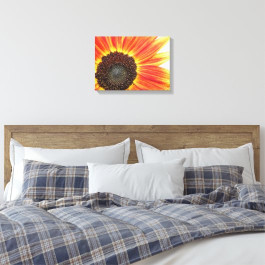 Oranje Zonnebloem Canvas Afdruk (Insitu (Slaapkamer))