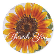 Oranje zonnebloem Dank u Sticker