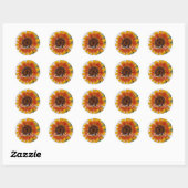 Oranje zonnebloem Dank u Sticker (Vel)