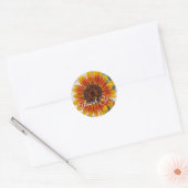 Oranje zonnebloem Dank u Sticker (Envelop)