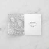 Oranje Zonnebloem Gepersonaliseerde Trouwfoto Bedankkaart (Binnen)