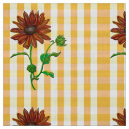 Oranje zonnebloem Glo Fabric Stof