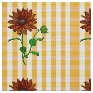 Oranje zonnebloem Glo Fabric Stof