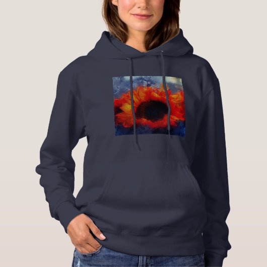 Oranje zonnebloem Hoodie Sweatshirt of T-shirt (Voorkant)