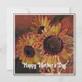 Oranje Zonnebloem Moderne Kunst Moederdag Foto (Voorkant)