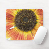 Oranje zonnebloem Mousepad Muismat (Met muis)