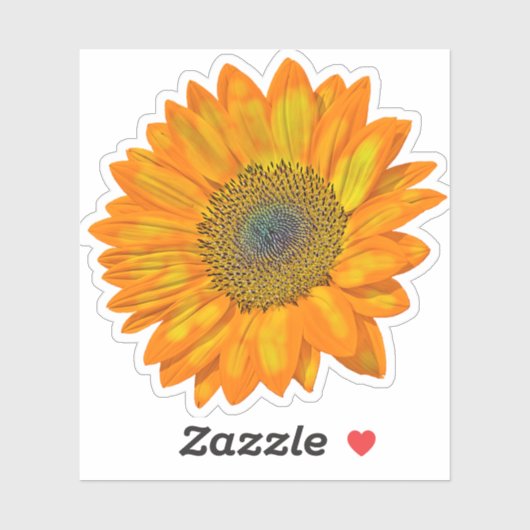Oranje zonnebloem sticker (Vel)
