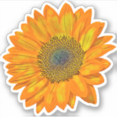 Oranje zonnebloem sticker (Voorkant)