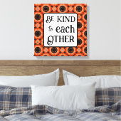 Oranje Zonnebloem WEES AARDIG Canvas Afdruk (Insitu (Slaapkamer))