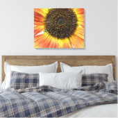 Oranje zonnebloemcanvas afdrukken (Insitu (Slaapkamer))