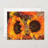 Oranje zonnebloemen briefkaart (Voorkant / Achterkant)