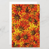 Oranje zonnebloemen briefpapier (Voorkant / Achterkant)