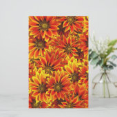 Oranje zonnebloemen briefpapier (Staand voorkant)